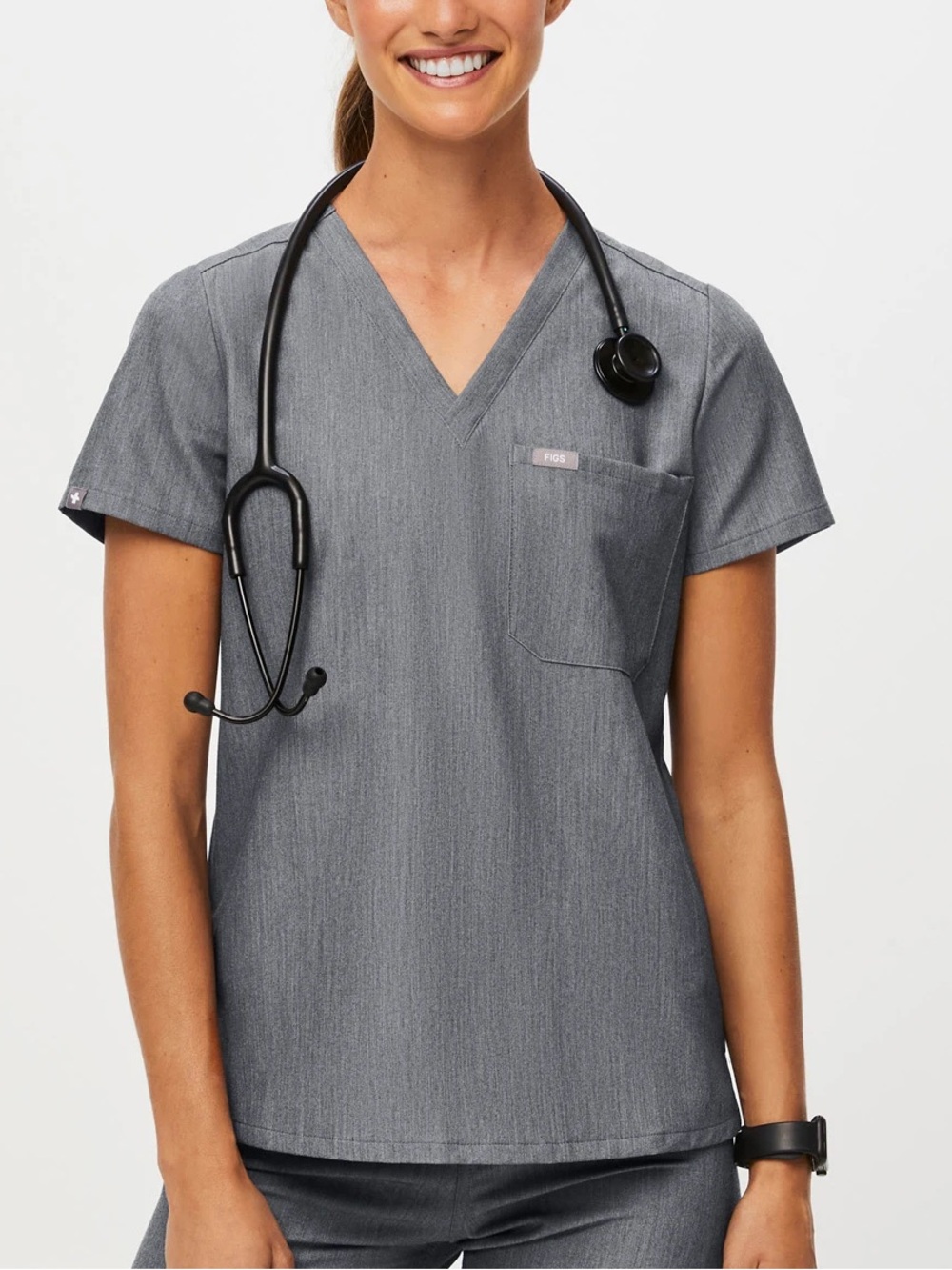Figs Women's Graphite V-Neck Scrub Top